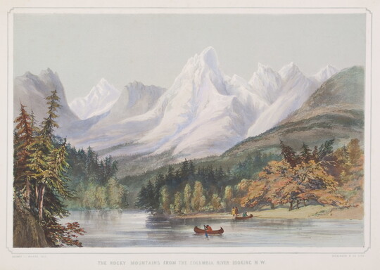 The Rocky Mountains from the Columbia River Looking N. W. | Amon