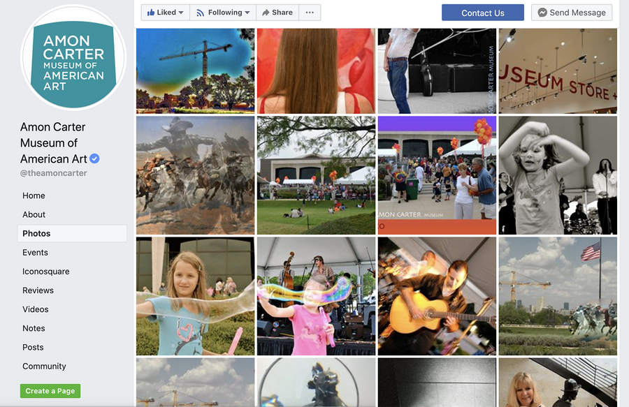 Screenshot of a Facebook photo album from the museum&#039;s Facebook page.