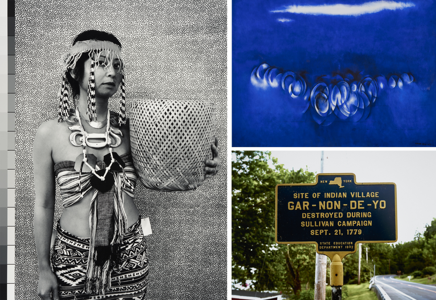 A collage of three artworks.