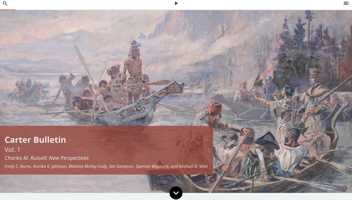 Screenshot of the Carter Bulletin, Vol. 1, "Charles M. Russell: New Perspectives."