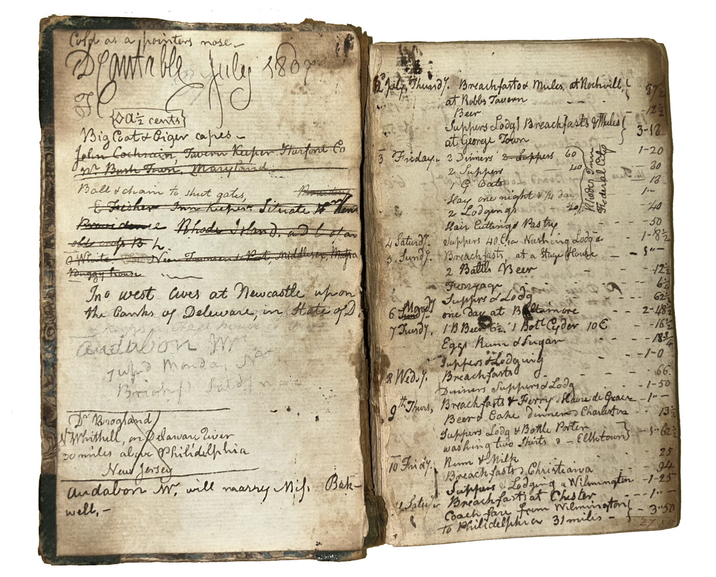 Two pages from a diary with handwritten text in script.