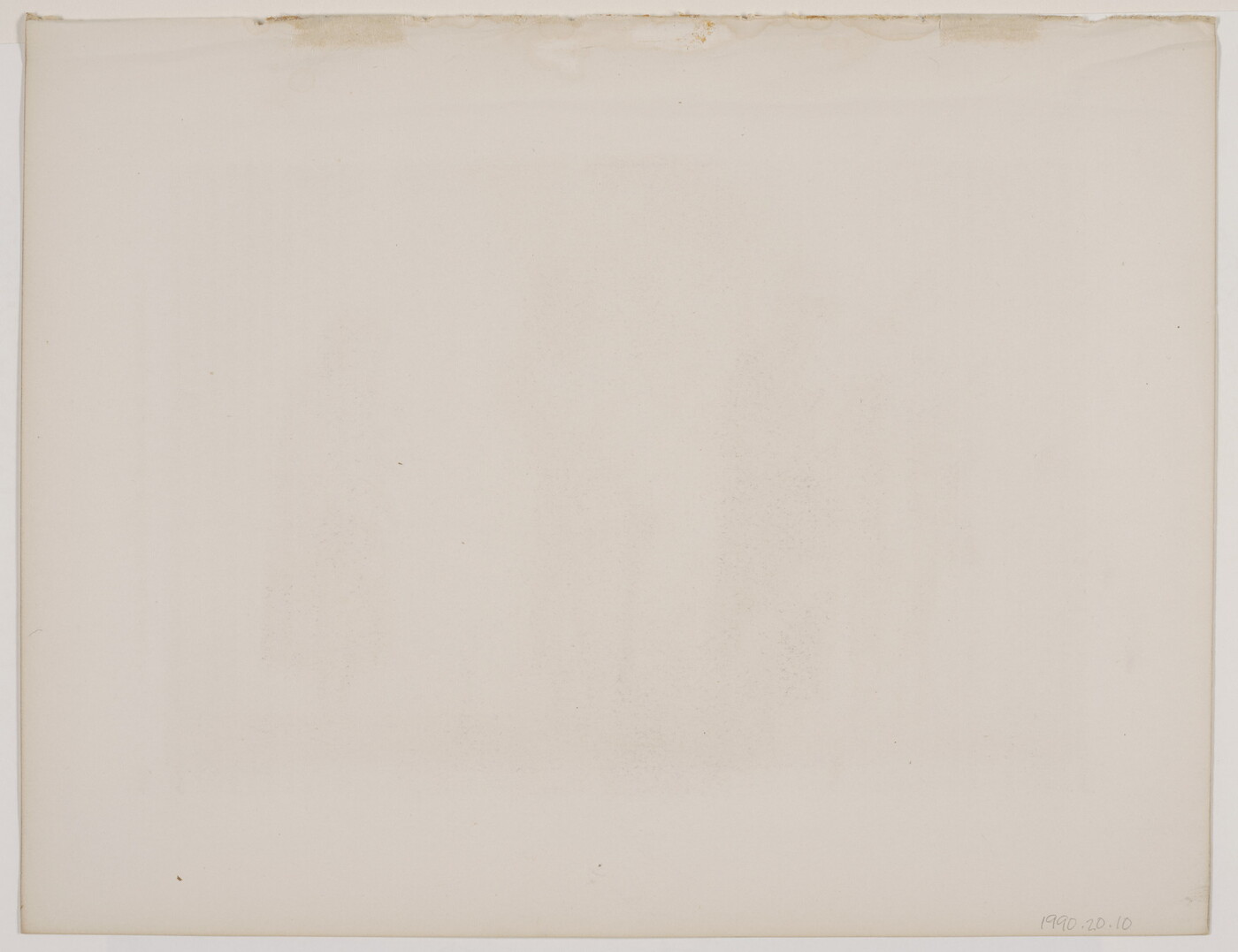 A color print of three Indigenous people standing next to a horse.