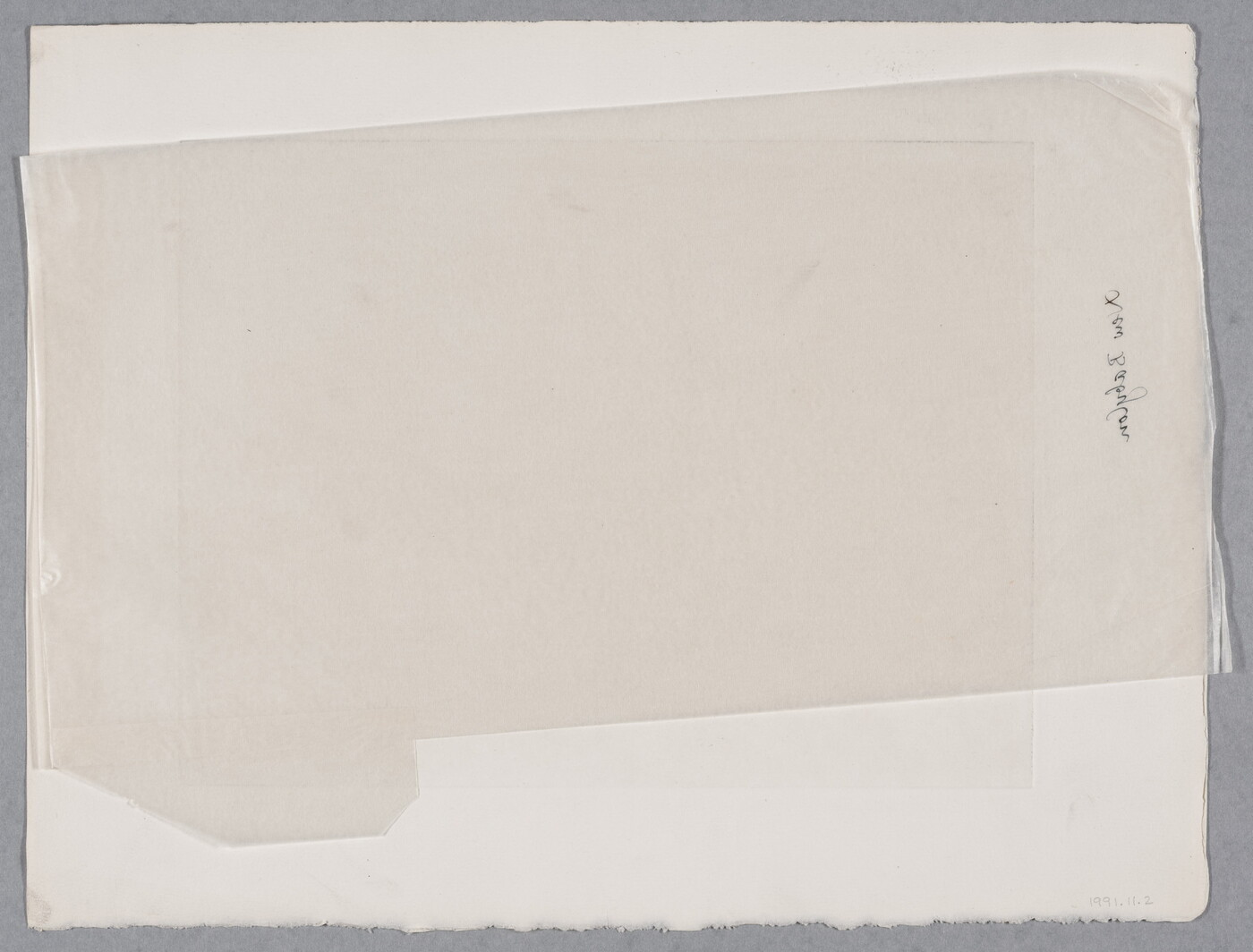 A black-and-white print of a group of mythical half-bird, half-man creatures looking toward a city skyline.