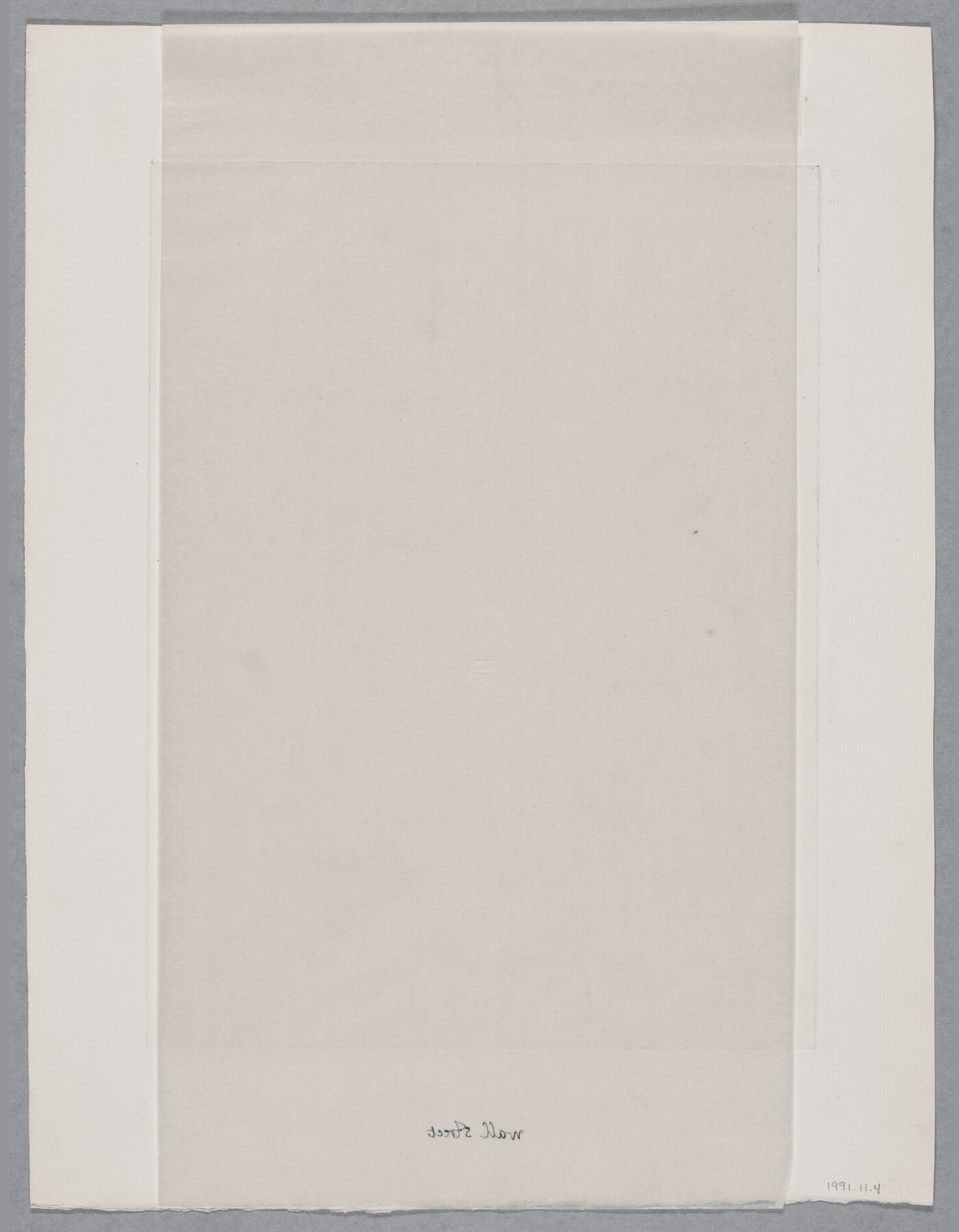 A black-and-white print of skyscrapers surrounding a city plaza that is filled with flying mythical creatures.