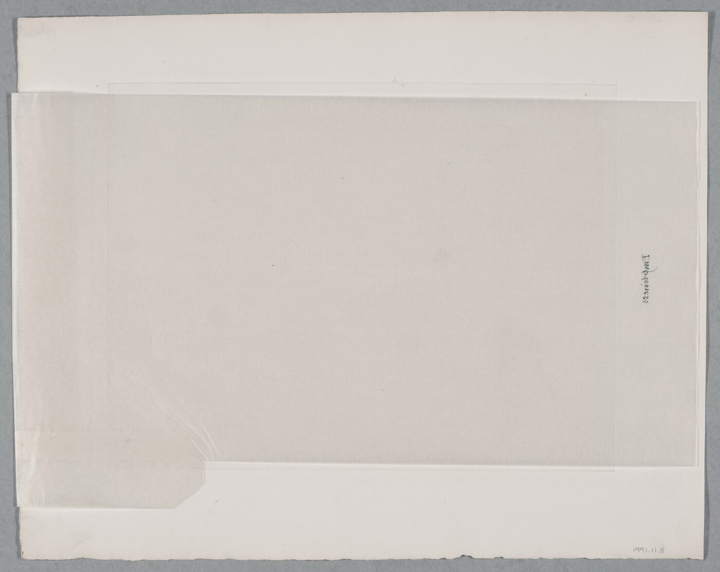 A black-and-white print of a paved tunnel with a rough sketch of an animal-like figure on the sidewalk.