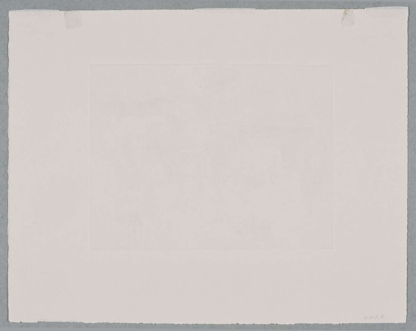 A black-and-white print of a busy street corner with people, some carrying baskets, walking in front of buildings with Asian architectural details.