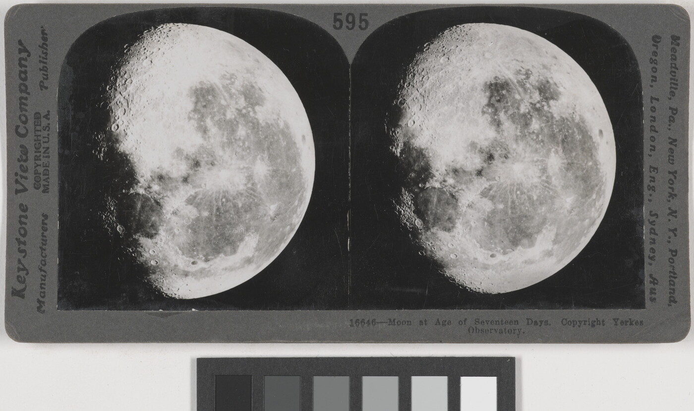 Two almost identical black-and-white photographs side by side of a waning moon.