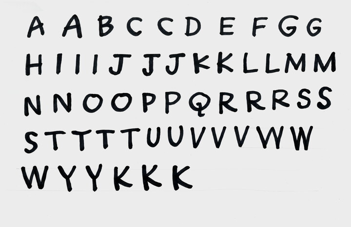 Handwritten alphabet.