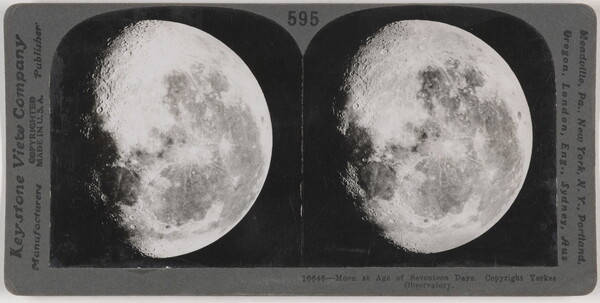 Two almost identical side-by-side black-and-white photographs of a waning moon.