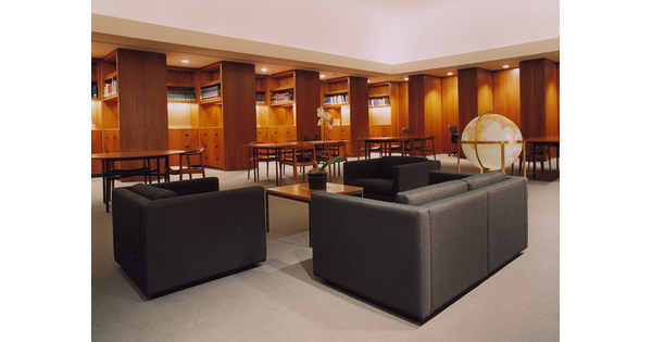 View of a seating area in the Carter&#039;s library.