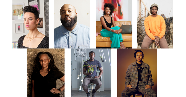 Headshots of the seven artists featured in &quot;Emancipation.&quot;