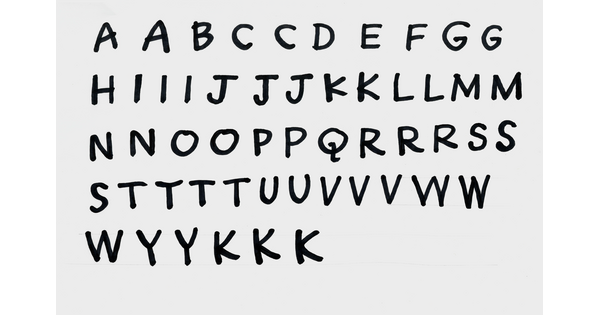 Handwritten alphabet.