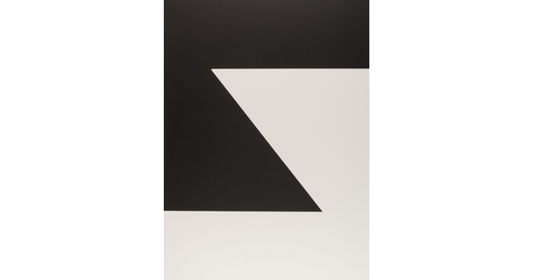 A black-and-white print of a zig-zag geometric design.