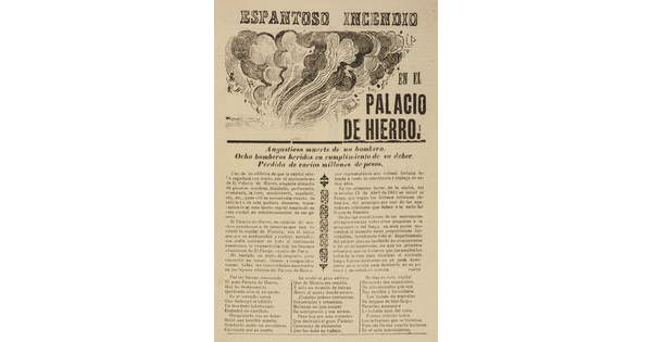 A black-and-white printed leaflet with Spanish text below an illustration of swirling clouds of smoke.