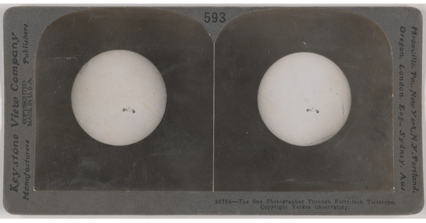 Two side-by-side, almost identical black-and-white photographs of the sun.