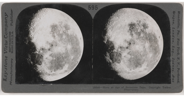 Two almost identical black-and-white photographs side by side of a waning moon.