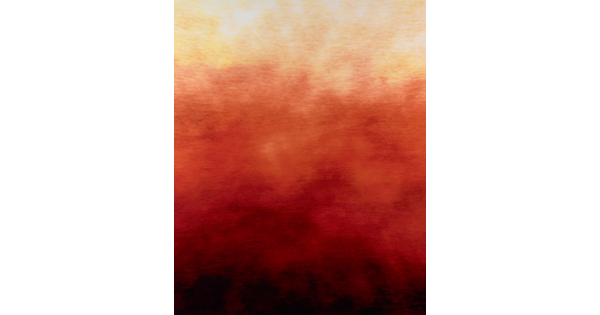 An abstract color photograph of yellow changing to dark red and black from the top down.
