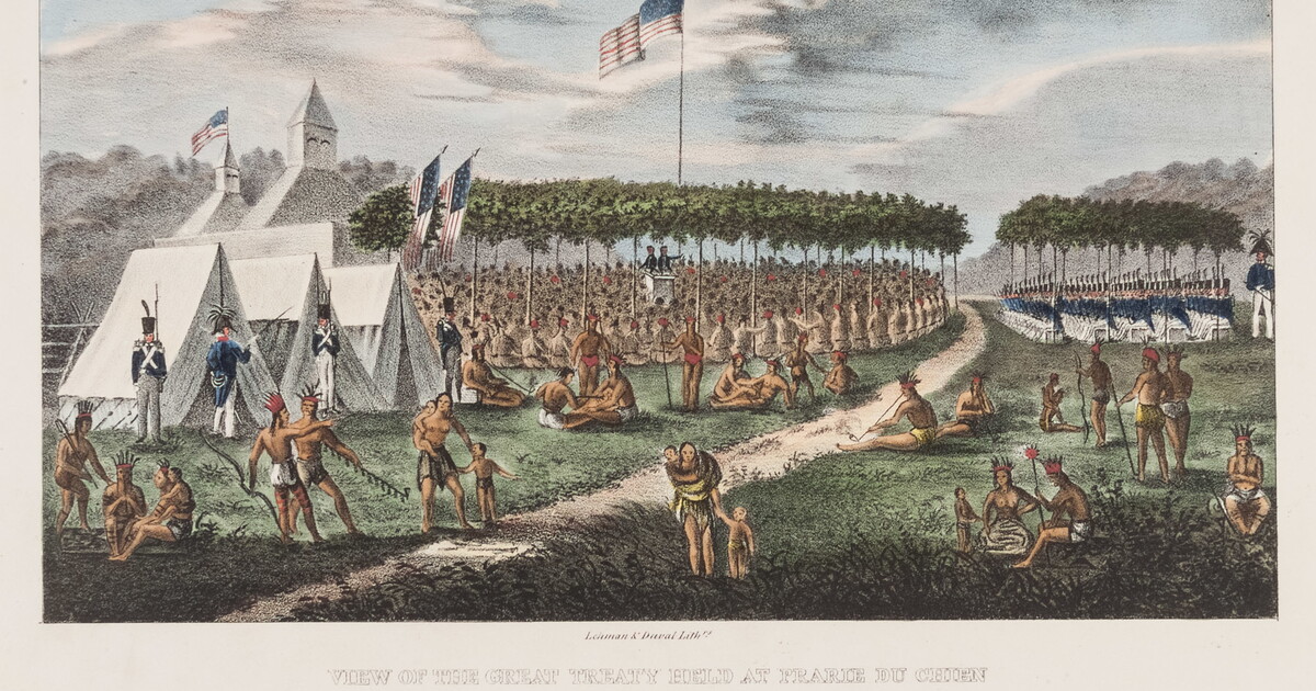 View of the Great Treaty Held at Prairie du Chien, September 1825