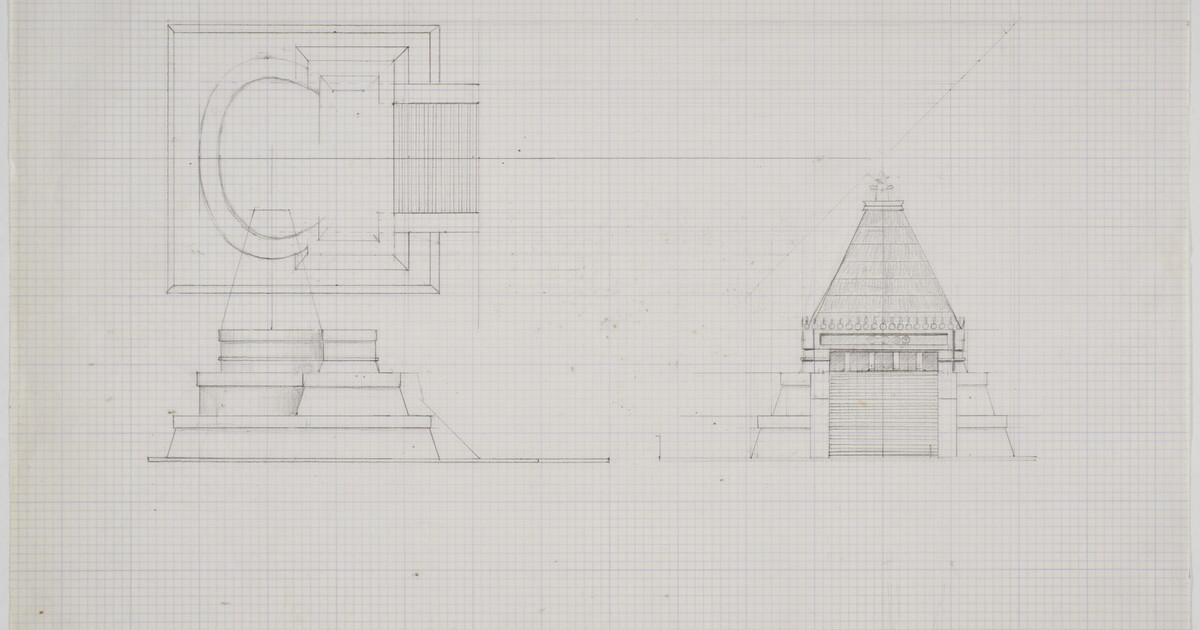 [Drawing of pyramid] | Amon Carter Museum of American Art