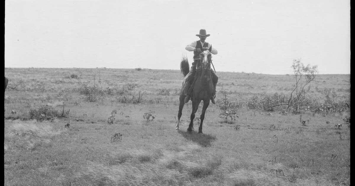 Riding a bronc. Spur Ranch, Texas. | Amon Carter Museum of American Art