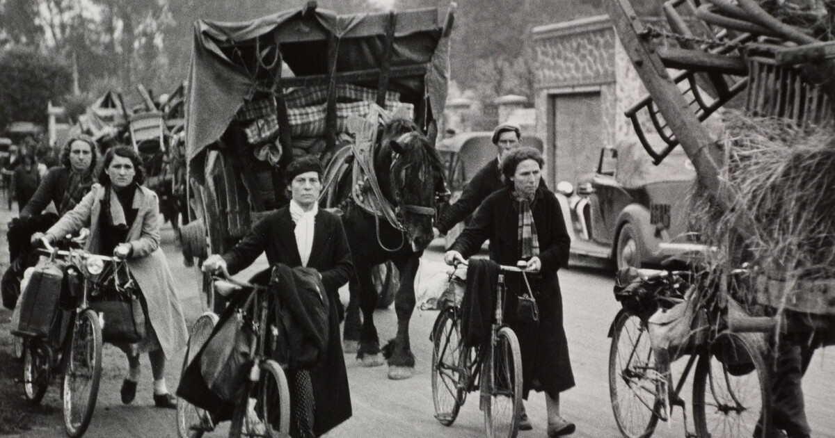 French Citizens Flee the Approaching Nazis South of Paris. June
